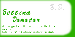 bettina domotor business card